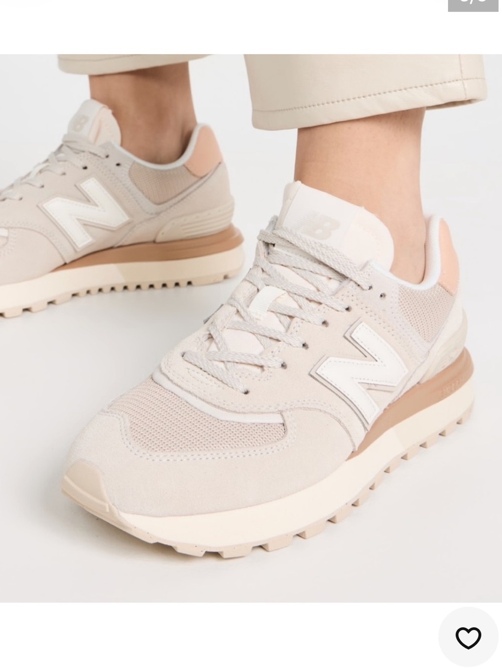 New Balance Women's Light Beige and Cream Lifestyle Sneakers 574LG
